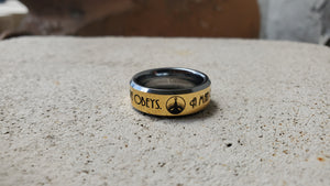 Bioshock "A Man chooses a Slave Obeys" Tungsten Ring, Bioshock ring, Video game ring, Gamer ring