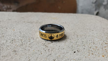 Load image into Gallery viewer, Bioshock &quot;A Man chooses a Slave Obeys&quot; Tungsten Ring, Bioshock ring, Video game ring, Gamer ring