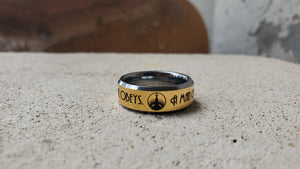 Bioshock "A Man chooses a Slave Obeys" Tungsten Ring, Bioshock ring, Video game ring, Gamer ring