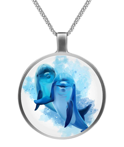 Dolphin necklace Circle Necklace-Juelz30