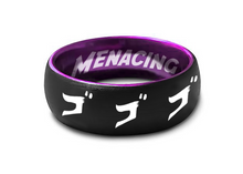 Load image into Gallery viewer, JoJo&#39;s Bizarre Adventure Tungsten Ring/Menacing JoJo Ring/JoJo Jewelry